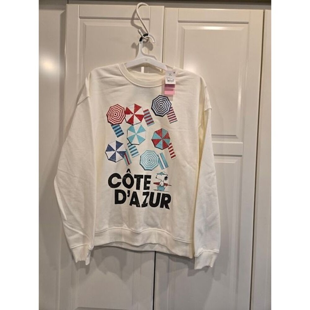 Peanuts Snoopy Cote D'Azur Sweatshirt - Womens Large - NEW